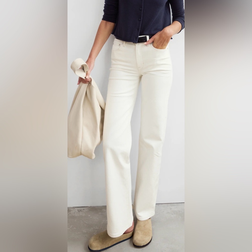 Ayr The Secret Sauce Straight Jeans Cream Off White Denim Size 29s